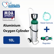 [Same Day Delivery] Aluminium Oxygen Cylinder Tank 5L OR 10L + Regulator + Nasal Oxygen Cannula