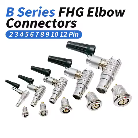 Elbow FHG Aviation Plug EGG Socket Compatible with LEMO 0B 1B 2B 3B 2 3 4 5 6 7 8 9 10 12 Pin Push-p