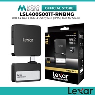 LEXAR SL400 Professional Go Portable SSD 1TB 2TB External Solid State Drive with Hub for ProRes Vide