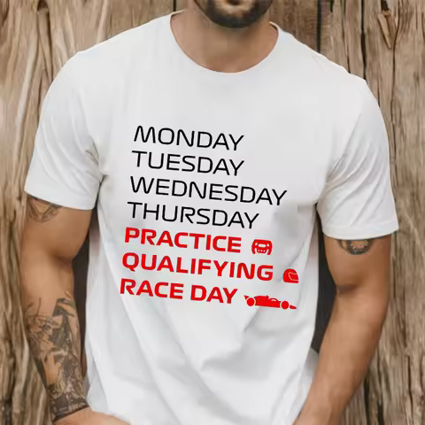 S-5XL Race Week T-Shirt for Men Women Clothing Practice, Qualifying, Race Day Design Tshirts Casual 