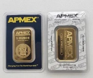 cod 1 oz APMEX Gold Bar High Quality Gold plated Apmex Bullion Non-Magnetic Silver Bar Hot Selling B