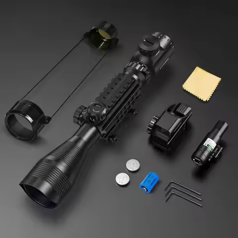 Rifle Riflescope Combo 4-12x50EG Dual Illuminated Optics IIIA/2MW Green Laser Dot Sight 4 Holographi