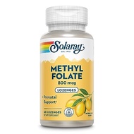 Solaray Methyl Folate 800 mcg - 470 mcg Folic Acid - 60 Lozenges - Natural Lemon Flavor