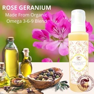 MAYURA APOTHECARY ROSE GERANIUM OMEGA BATH & SHAMPOO (ORGANIC) 500ML MADE FROM UDO'S 369 OMEGA OIL B