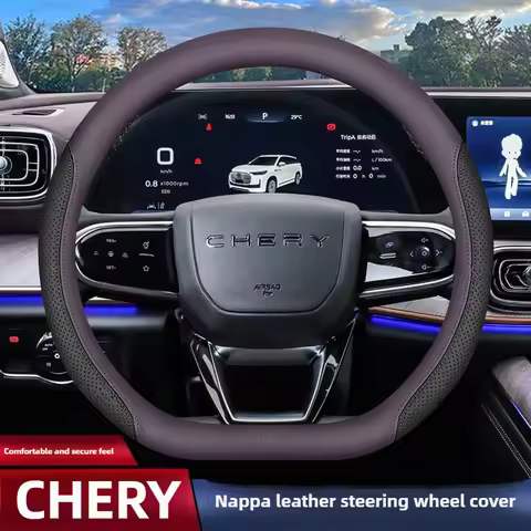 Leather Car Steering Wheel Cover for Chery Tiggo 2 4 7 8 9 Pro Max Omoda 5 Arrizo 3 5 6 FX Interior 