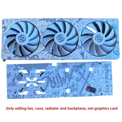 Custom Replacement Triple-Fan Cooler Heatsink for ZOTAC GeForce RTX 4060 Ti Opal White Graphics Card