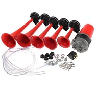 125db 12V 5 Silver/Black/Red Dixie Car Trumpet air horns DIXIE Musical Air Horn Dukes of Hazzard Gen