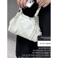 Ason Wandering Bag Blogger Same Style Korea 24FW Leather mini Motorcycle Shoulder Armpit Bag Large C