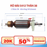 Rotor/ rô / ruột máy MÀI 5412 thân 38 dài 163mm