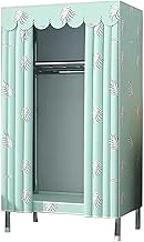 Wardrobe Portable Canvas Wardrobe,Single Clothes Closet Storage Organizer Fabric Wardrobe With Hangi