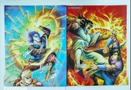 舊著龍虎門  ~ 【王小龍Vs白蓮聖 & 石黑龍Vs火雲邪神】三拉頁海報二張, 多年收藏至今 保存良好