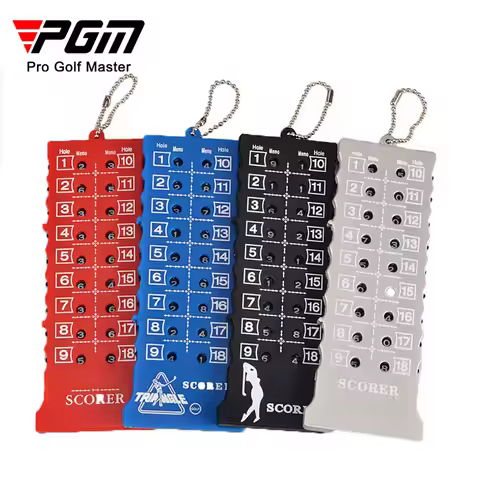PGM 18 Hole Golf Stroke Putt Score Card Counter Indicator with Key Chain Golf Score Counter Black Ho