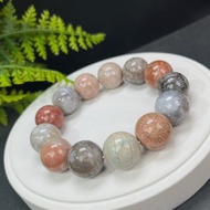 高品質多彩玉化珊瑚玉手串大顆粒檸檬片鳳尾紋單圈男女19.5mm