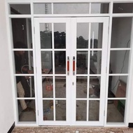 pintu aluminium kaca ornamen