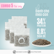 Thức ăn hạt cho mèo PetQ Hạt macaron D10 PetQ 40% protein 90% thịt & dầu cá Chất xơ Không muối ngũ c