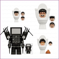 HT 4pcs Skibidi Toilet Minifigure Building Blocks Gift For Kids Titan TV Man Model Dolls Toys For Ki