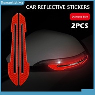 ✼ Romantic ✼  2x Car Rearview Mirror Reflector Sticker Reflective Bumper Tape (Red)