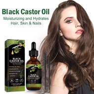 Black Castor Oil Organic 60ml Portable Nourishing Hair Care Liquid Cold Pressed Organic Black Castor Oil caeudeysg caeudeysg