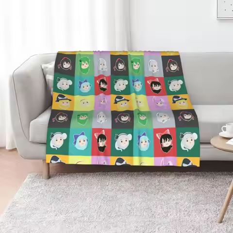 Touhou Headcuties [Stamp] Throw Blanket Giant Sofa Decorative Beds Summer Beddings halloween Blanket