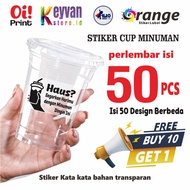 PRINT DRINK STICKERS, DRINK WORDS STICKERS, TRANSPARENT STICKERS, CUP STICKERS, 50 ATTRACTIVEDesignS