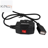 1 Piece 24Hours 5V 3A USB Car Charge Cable OBD Hardwire Kit Plastic+Metal Mini USB OBD Car Charger w