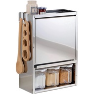 【Direct from Japan】Otake Sangyo YMG-008 Spice Rack with 3 Seasoning Pots, Tsubamesanjo, Stainless St