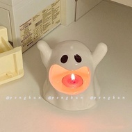 Cute Ghost Small Candle Holder Ceramic Ashtray Elf Lamp Home Decoration Desktop Creative Gift Halloween