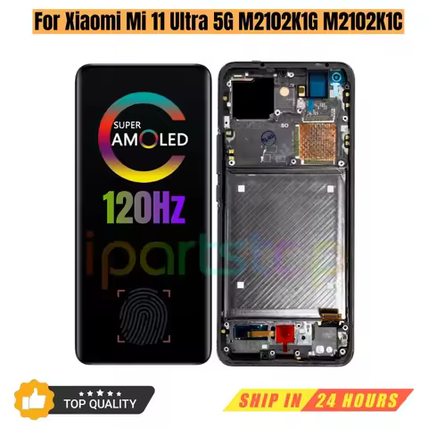 iParts Replacement Display for Xiaomi Mi 11 Ultra 5G M2102K1G M2102K1C 120Hz AMOLED Touch Screen wit