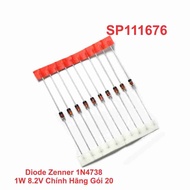 Genuine Zenner Diode 1N4738 1W 8.2V Pack of 20