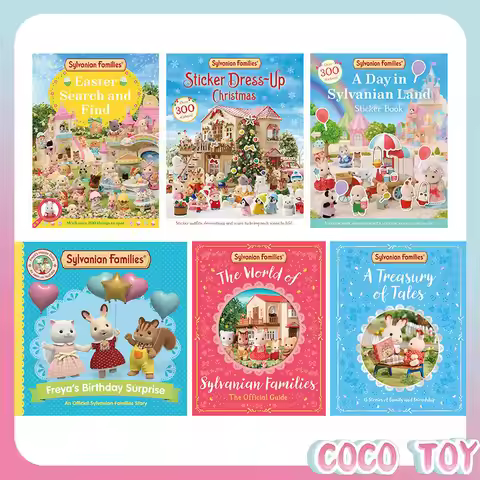 Genuine Sylvanian Families Calico Critters Sticker Activity Book Storybook Search and Find Collectio