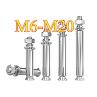 304 Stainless Steel Expansion Screw Bolt Extended Pull Explosion Expansion Tube Nail Outer Tube M6/M