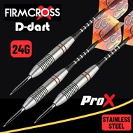 FIRMCROSS Steel tip Darts - 24G PRO X TUNGSTEN LOOK STAINLESS STEEL DART SET WITH PU DART CASE (DART