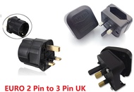 Euro 2 Pin Plug TO 3 Pin UK universal travel adapter plug converter with fuse