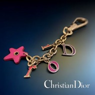 ✨ Dior迪奧|Christian Dior 金屬logo皮革星星包包掛飾. 吊飾.鑰匙圈#全新