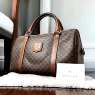 只售正品 🎖🍀限時包郵 🍀 中古正品◇ Celine Vintage Macadam Boston Bag 經典老花中古波士頓包│手提包|聖誕禮物|X'mas Gift│Vintage Bag│|lu