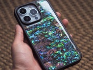 優雅鮑魚貝殼手機殼 獨特金色設計師款 iPhone 殼 禮物