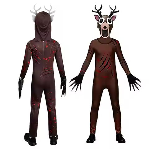 New Children Adult Cosplay 99 Nights Forest Deer Outfit 3D Print Bodysuit Costume Christmas Carnival