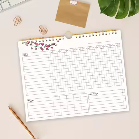 1pc Habit Tracker Calendar To Do List Planner Spiral Bound Daily Weekly And Monthly Habit Tracker Jo
