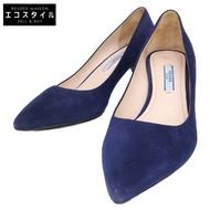 Prada [Like New] Suede Pointed Toe Heel Pumps, Size 37 [Used]
