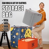 105L 140L 180L 220L Steel Frame Storage Box Clothes Organizer Wardrobe Clothes Storage Kotak Simpan 