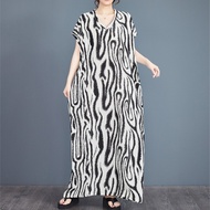 Oladivi L-9XL Fashion Printed Plus Size Bohemian Long Dress Women Casual Loose Oversized Boho Beach 