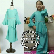 🔥LELONG🔥 NEW!!  BAJU KURUNG PEPLUM GREEN HIJAU MINT TIFANNY PEPLUM 1y 2y 3y 9y