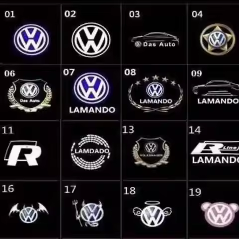 2PCS car LED logo door projection welcome light for VW R Golf 5 6 7 GTI GTD GTE 7N Touareg CC Passat