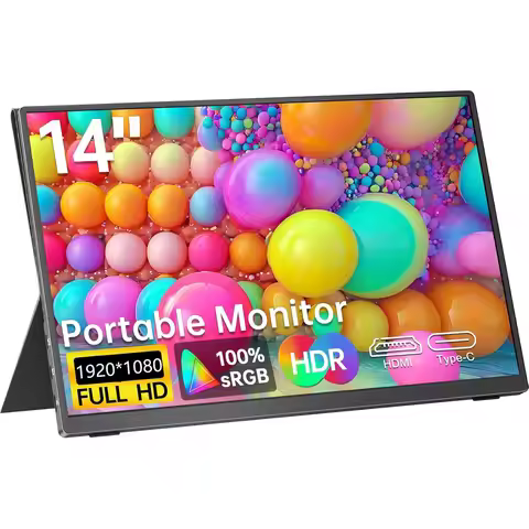 Hoesd.a 14" 16:10 Portable Monitor 300cd/m2 1920*1080P IPS VESA Gaming Monitor For PC PS3/4/5 Switch
