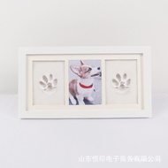 Pet Souvenirs Wooden Photo Frame Hand Footprint Dog Cat Footprint Pad Photo Frame Swing Table diy