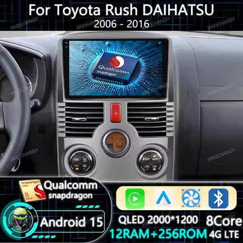 Android 15 Car Radio Carplay Auto For Toyota Rush DAIHATSU TERIOS 2006 - 2011 2016 Navigation Qualco