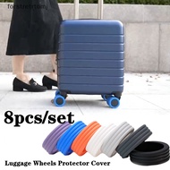 forstretrtomj 4/8pcs Luggage Wheels Protector Silicone Luggage Accessories Wheels Cover For Most Luggage Reduce Noise Travel Luggage Suitcase EN