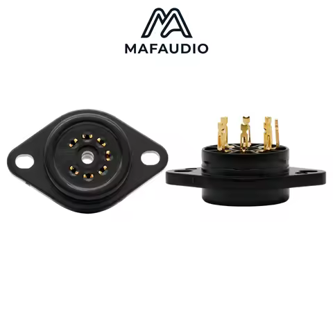5pcs EIZZ Gold Plated 7 Pin Vacuum Tube Socket Valve Base For 6AQ5 6X4 6AU6 Audio HIFI Amplifier Tub