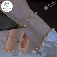 Viviann Original 18k gold natural Hetian Jade Bracelet green agate jewelry Charm Bracelets & Bangles