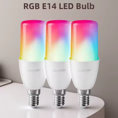 1-10PCS E14 16Colors RGB LED Bulb T37 AC100-240V 24Key Remote Control Dimmable Light 6W Colorful Cha